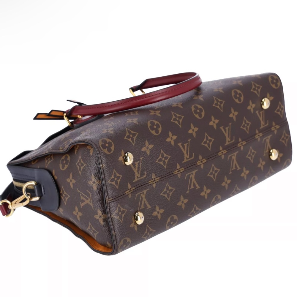 Louis Vuitton Tuileries Monogram Canvas Satchel Shoulder Bag Brown Blue - Picture 9 of 12